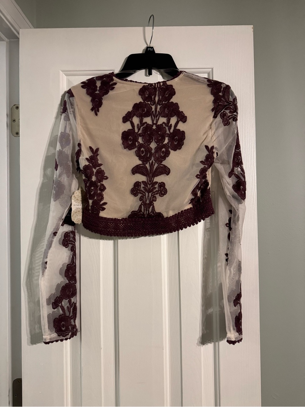 Altar'd State White Maxi Dress with Rust Floral Embroidery - Picture 6 of 8